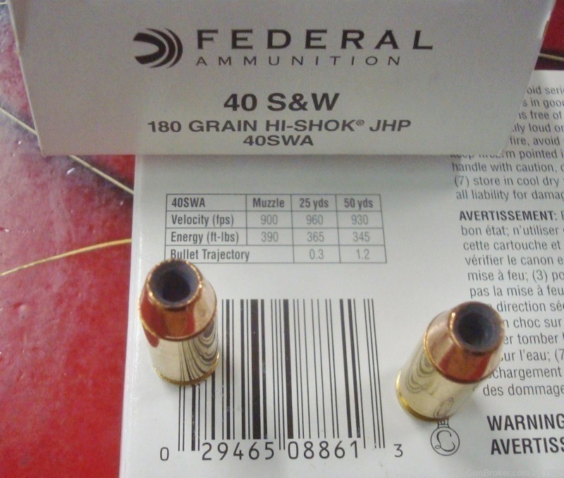 1,000 Federal .40s&w HI-SHOK 180 gr JHP .40 Tactical 40SWA ammunition-img-0