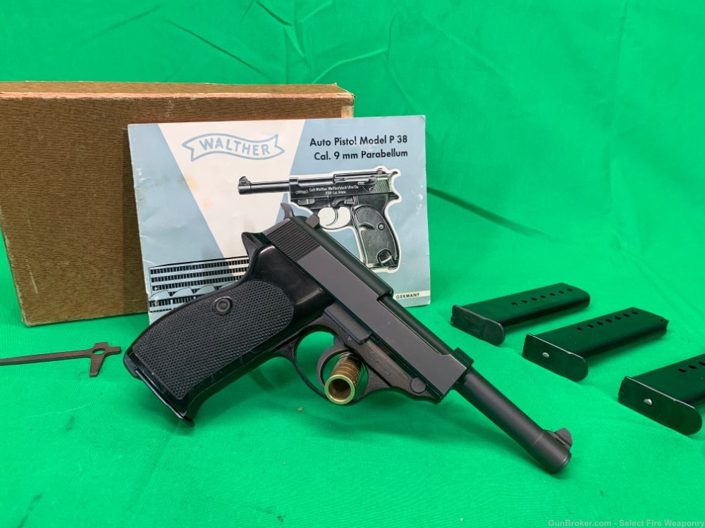 NICE! Walther P38 P-38 9mm luger West German in box 4 mags -img-8