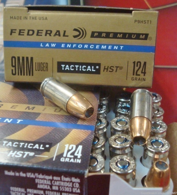 100 Federal 9mm HST 124 gr JHP LE TACTICAL P9HST1 new ammunition-img-0