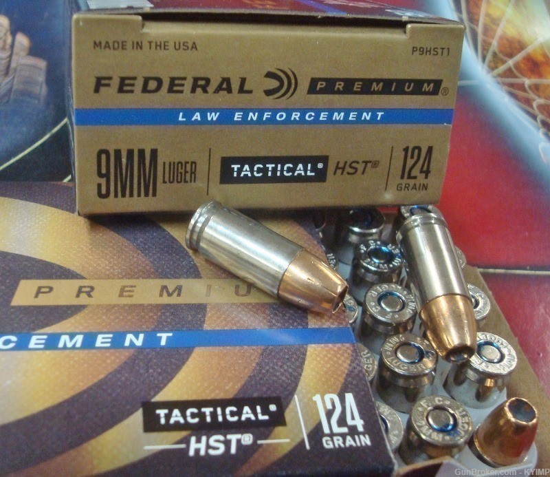 100 Federal 9mm HST 124 gr JHP LE TACTICAL P9HST1 new ammunition-img-3