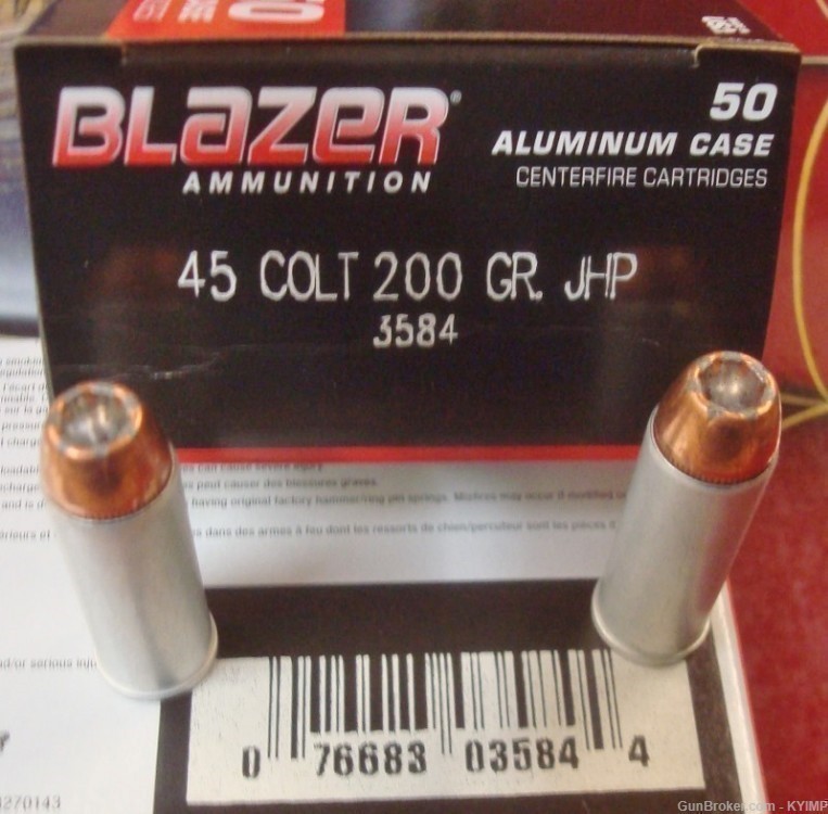 100 CCI Blazer 45 Long Colt 200 grain JHP Factory NEW 3584 ammo-img-1