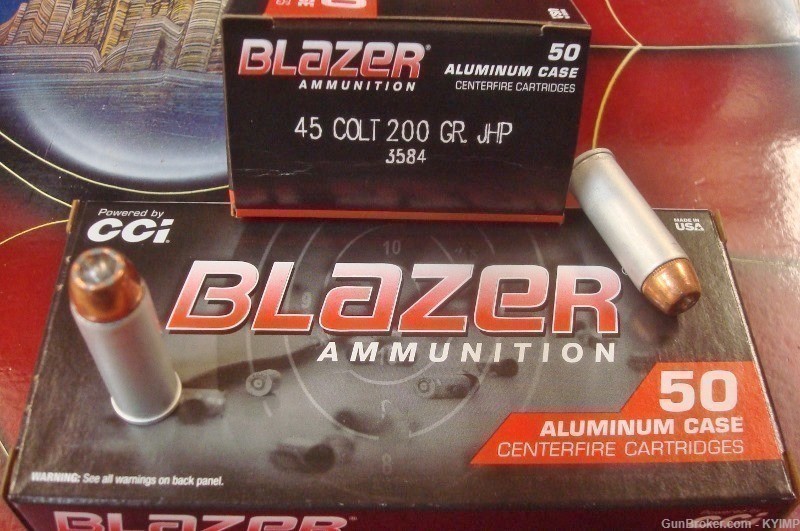 100 CCI Blazer 45 Long Colt 200 grain JHP Factory NEW 3584 ammo-img-0