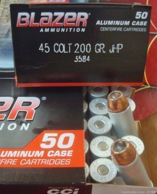 100 CCI Blazer 45 Long Colt 200 grain JHP Factory NEW 3584 ammo-img-3