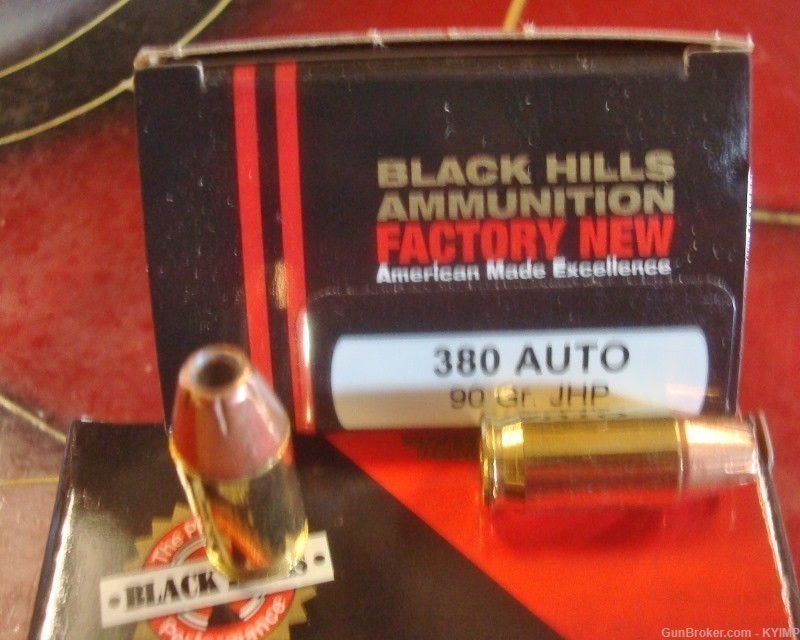 100 BLACK HILLS 380 acp JHP 90 grain Jacketed HOLLOW POINT NEW ammo-img-2