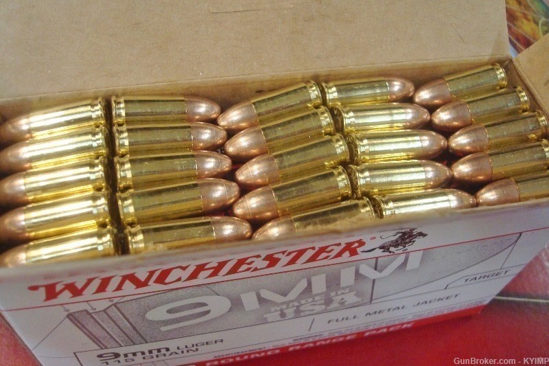 400 Winchester 9mm USA 115 gr FMJ 9 mm NEW Ammo-img-1