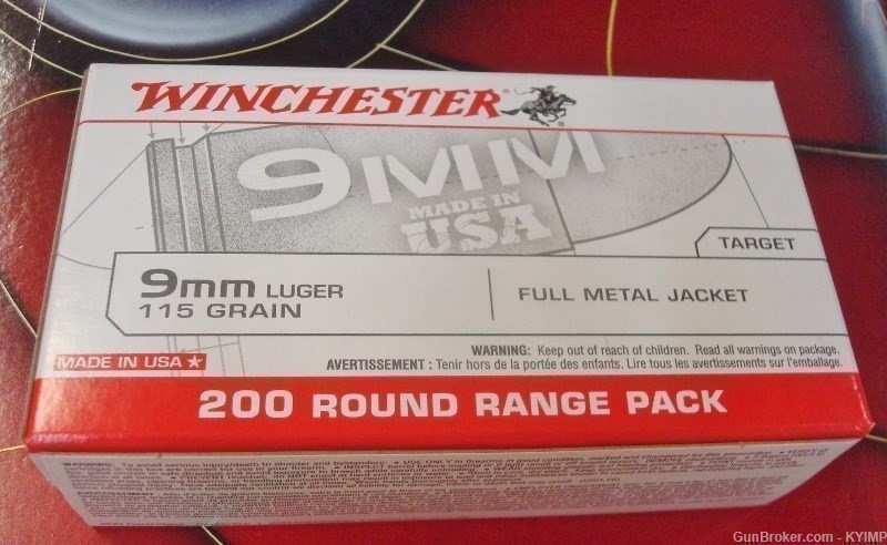 400 Winchester 9mm USA 115 gr FMJ 9 mm NEW Ammo-img-2