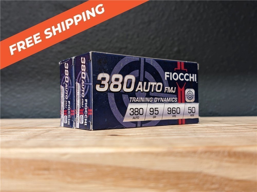 FREE Shipping - Fiocchi Training Dynamics 95gr .380 ACP FMJ - 100 Rounds-img-0