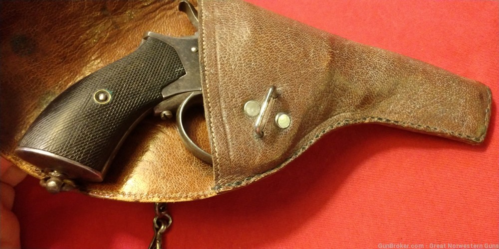 RARE original Clement Arms 6 shot double action military sidearm & holster-img-31