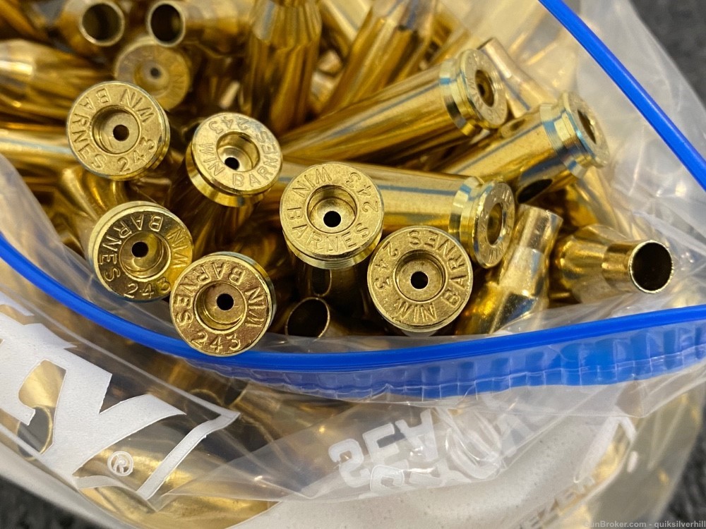 100 Count New Barnes .243 Winchester Brass-img-0