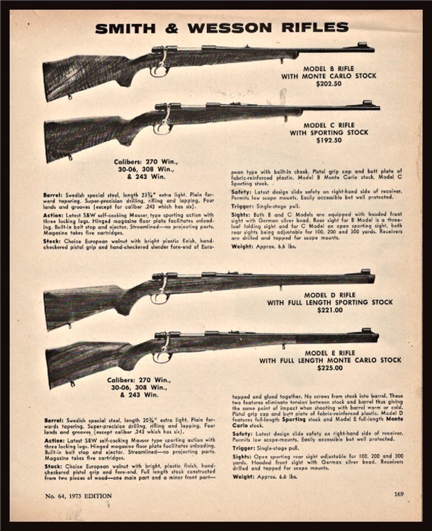 SMITH & WESSON S&W Model B, C, D, E Rifle PRINT AD-img-0