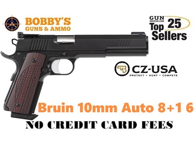 CZ-USA 01793 Bruin 10mm Auto 8+1 6" Stainless Optic Ready