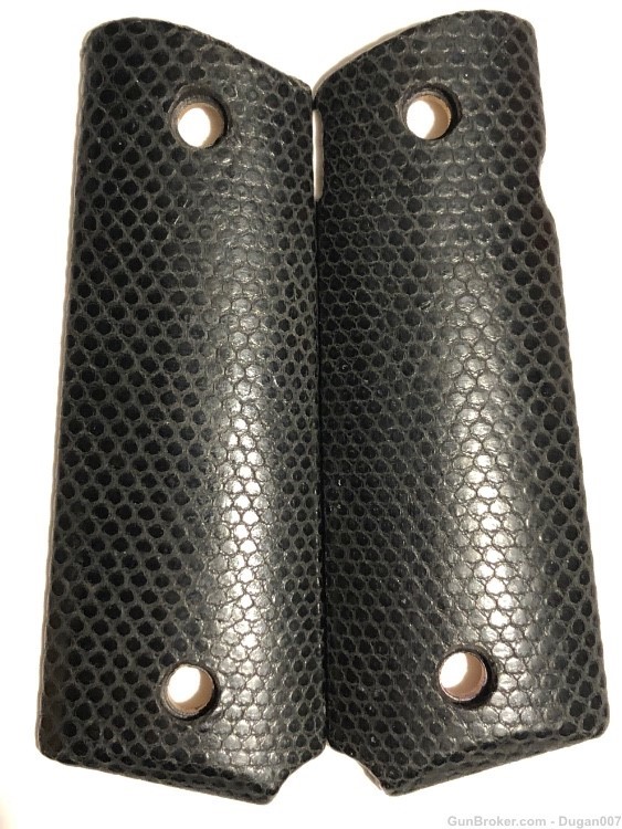 Custom 1911 grips black snake skin-img-0