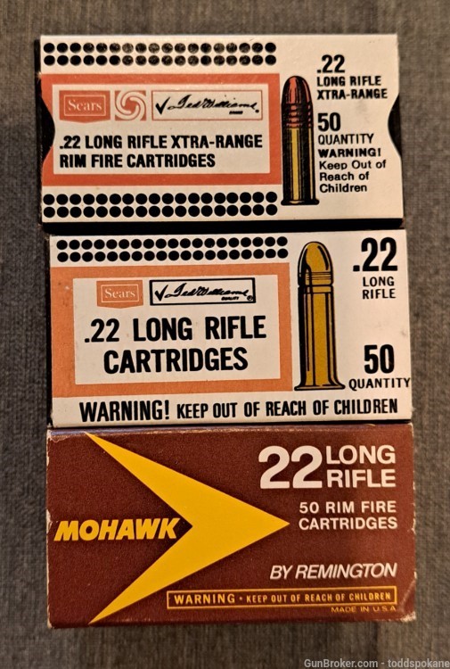 Vintage .22 Long Rifle Remington Mohawk & Sears Ammo-img-0