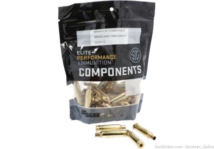 New Sig Sauer Reloading Brass 6mm Creedmoor (100 Pieces) -img-0