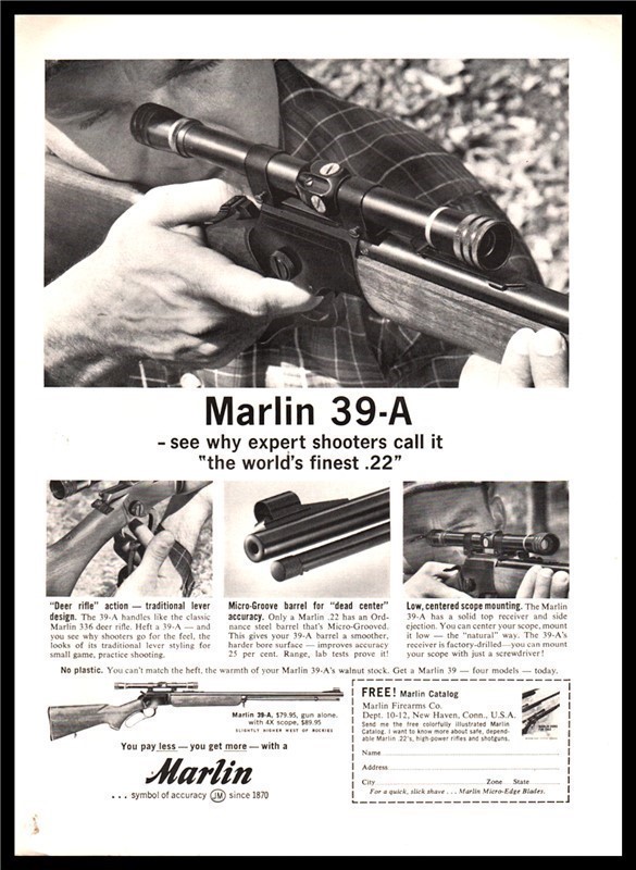 1963 MARLIN Model 39-A Rifle PRINT AD-img-0