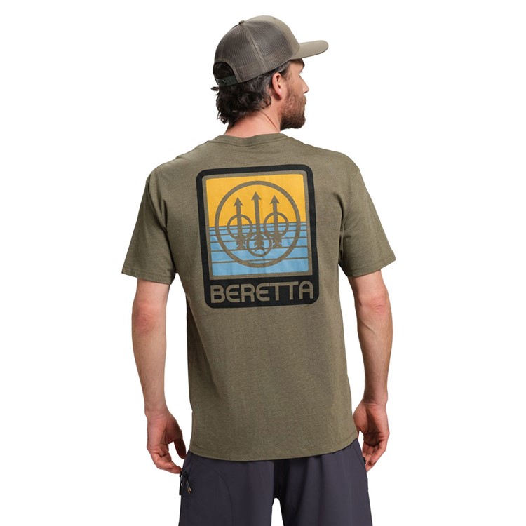 BERETTA Men Horizon SS T-Shirt, Color: Heather Mil Green, Size: L-img-4