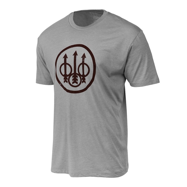 BERETTA Men Trident Logo SS T-Shirt, Color: Stone Heather, Size: XL-img-0