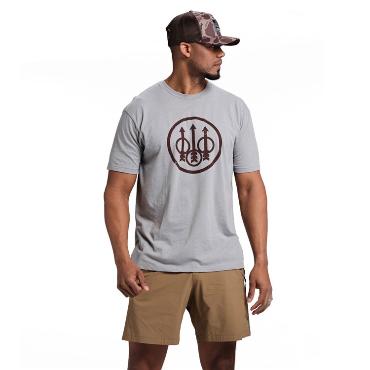 BERETTA Men Trident Logo SS T-Shirt, Color: Stone Heather, Size: XL-img-2