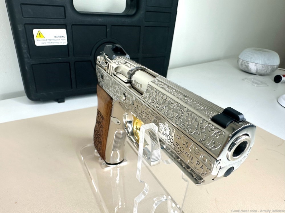 RARE: Engraved "Baby Deagle" IWI Jericho 941 Nickel & 24K GOLD Trigger -img-6
