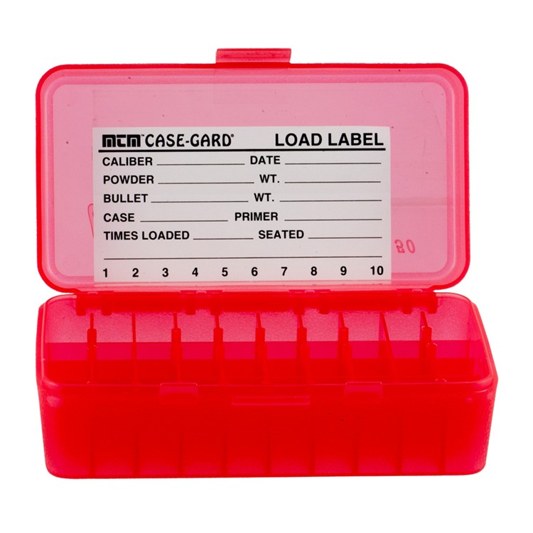 MTM Flip-Top 41 44 45 LC 50 Round Clear Red Ammo Box (P50-44-29)-img-2