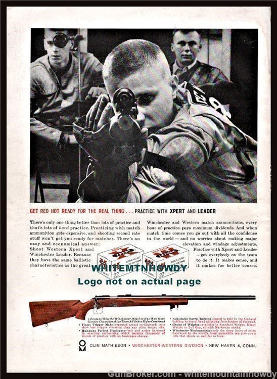 1961 WINCHESTER Model 52 Rifle and Ammunition PRINT AD-img-0