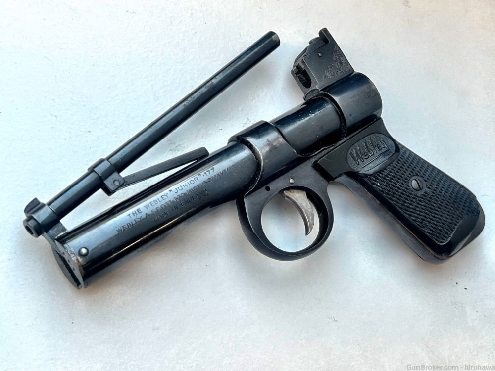 Engraved Webley Junior .177 Pellet Gun Air Pistol-img-3