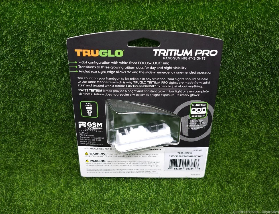 TruGlo Tritium Pro Night Sight Set for S&W Bodyguard .380 - TG231MP2W-img-1