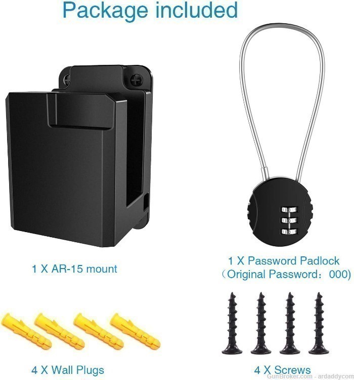 AR WALL MOUNT TO DISPLAY YOUR AR15 W/ FREE LOCK TO KEEP IT SECURE NEW BOX-img-2