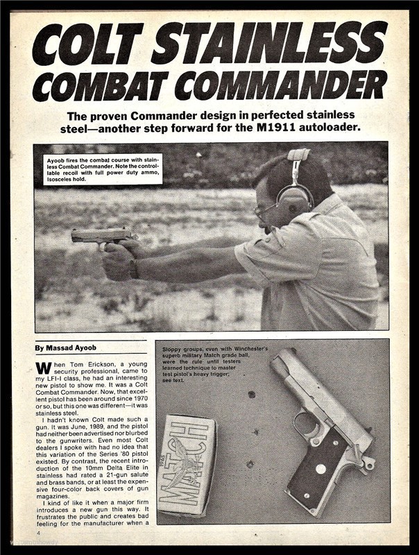 1990 COLT Combat Commander Pistol 4-pg Article-img-0