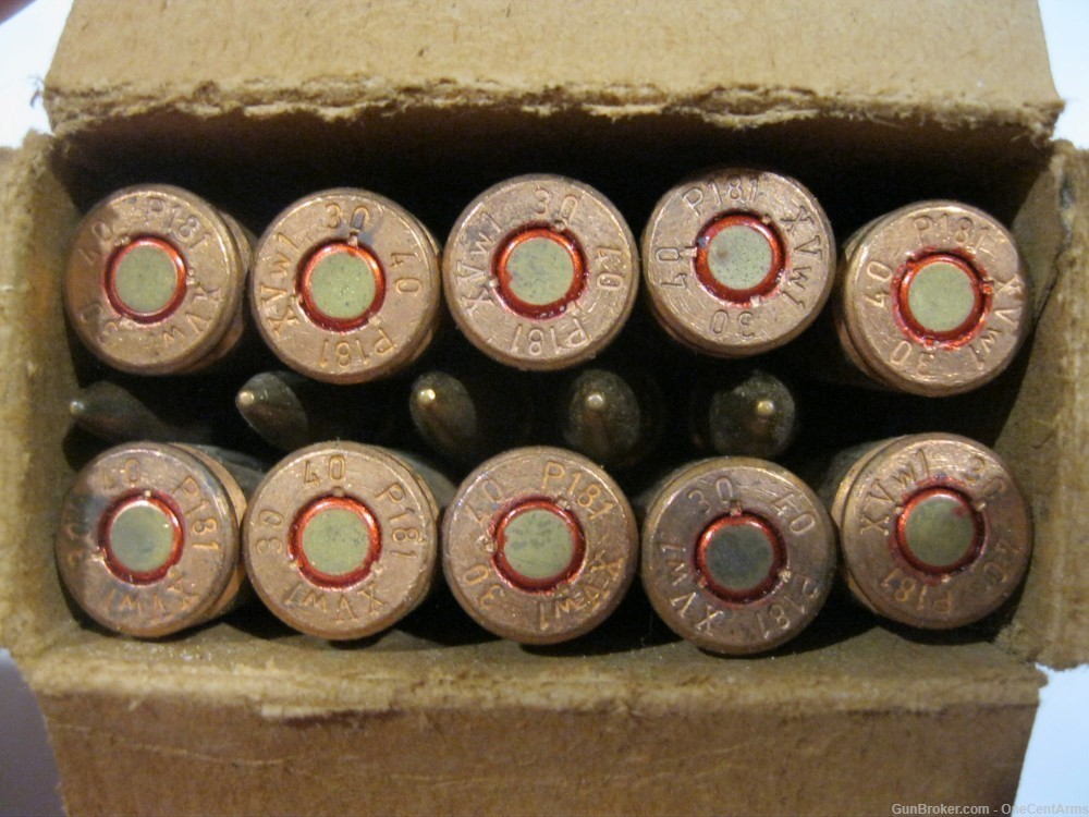 Original WWII German Copper Washed 8mm Ammo 1940's Patr. S.m.K. 15 Rounds-img-3