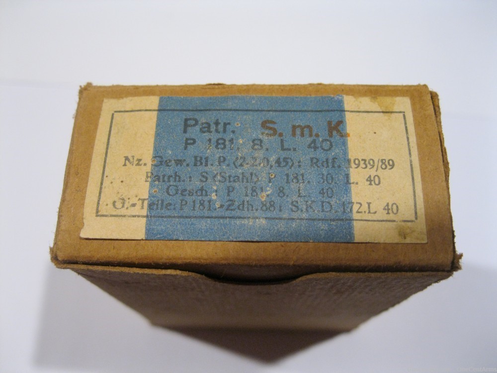 Original WWII German Copper Washed 8mm Ammo 1940's Patr. S.m.K. 15 Rounds-img-0