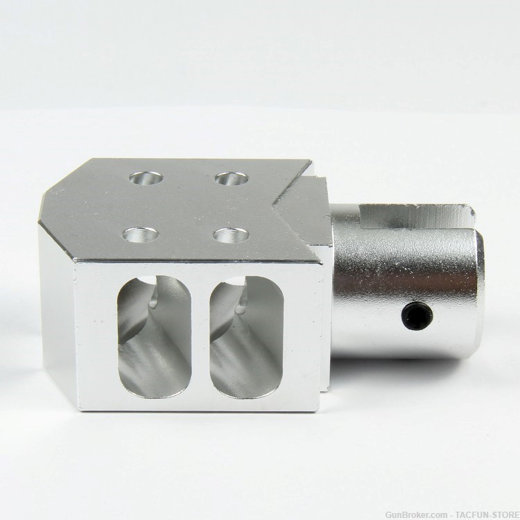TACFUN Ruger 10/22 Aluminum T6 Muzzle Brake SILVER Hard Anodized-img-3