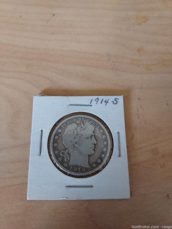  1914-S BARBER HALF DOLLAR a great gift (Q2)* -img-0