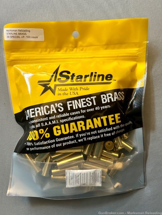 Starline 38 Special +P, 38 SPL +P Brass- 100 count-img-1