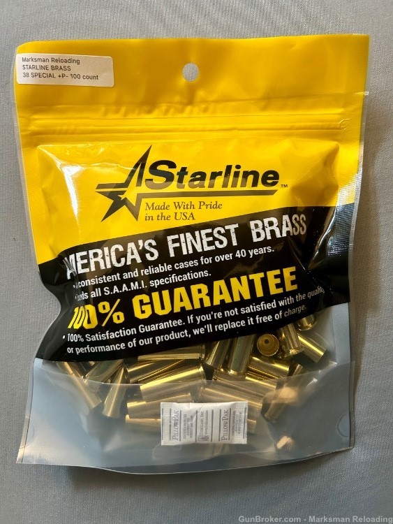 Starline 38 Special +P, 38 SPL +P Brass- 100 count-img-0