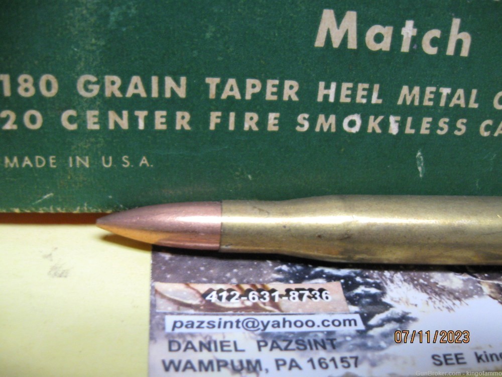 Rare 300 H&H Magnum MATCH Ammo Kleanbore Box # 7730 180 gr Taper Heel MC-img-5