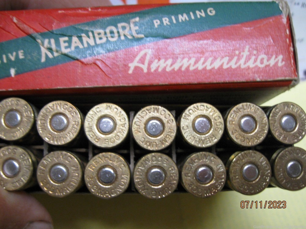 Rare 300 H&H Magnum MATCH Ammo Kleanbore Box # 7730 180 gr Taper Heel MC-img-4