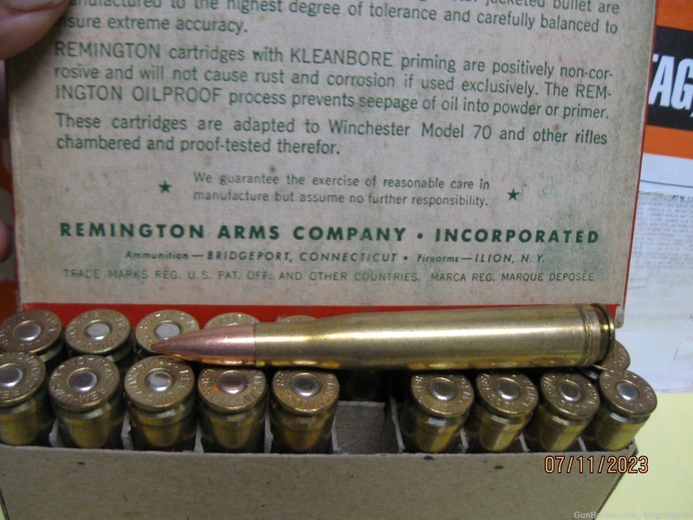 Rare 300 H&H Magnum MATCH Ammo Kleanbore Box # 7730 180 gr Taper Heel MC-img-3