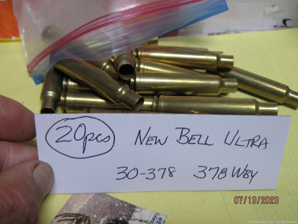 20 pcs New 378 Wby Bell Brass, 30-378 Ultra Headstamp; have many more too-img-0
