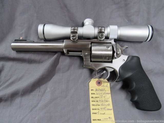 Ruger Super Redhawk  Stainless .480 Ruger w/ Hammers 2-7X32mm Scope Unfired-img-0