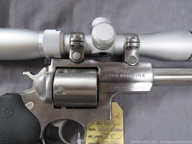 Ruger Super Redhawk  Stainless .480 Ruger w/ Hammers 2-7X32mm Scope Unfired-img-2