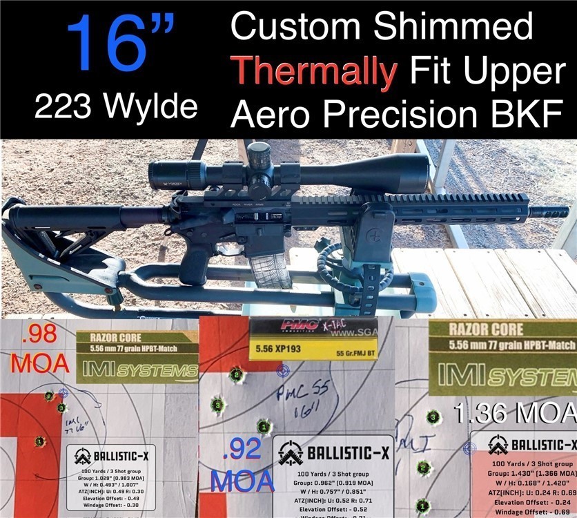 16” 223 Wylde AR15 Custom Shimmed Thermally Fit Upper Aero Precision BKF-img-4