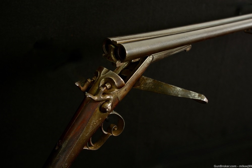 French sidelever 16 gauge double barrel hammer gun. PENNY AUCTION-img-13