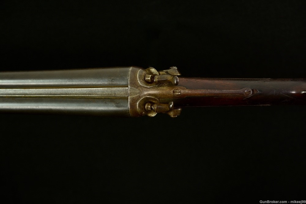 French sidelever 16 gauge double barrel hammer gun. PENNY AUCTION-img-6