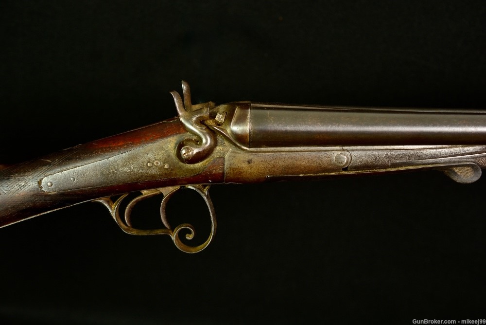 French sidelever 16 gauge double barrel hammer gun. PENNY AUCTION-img-12