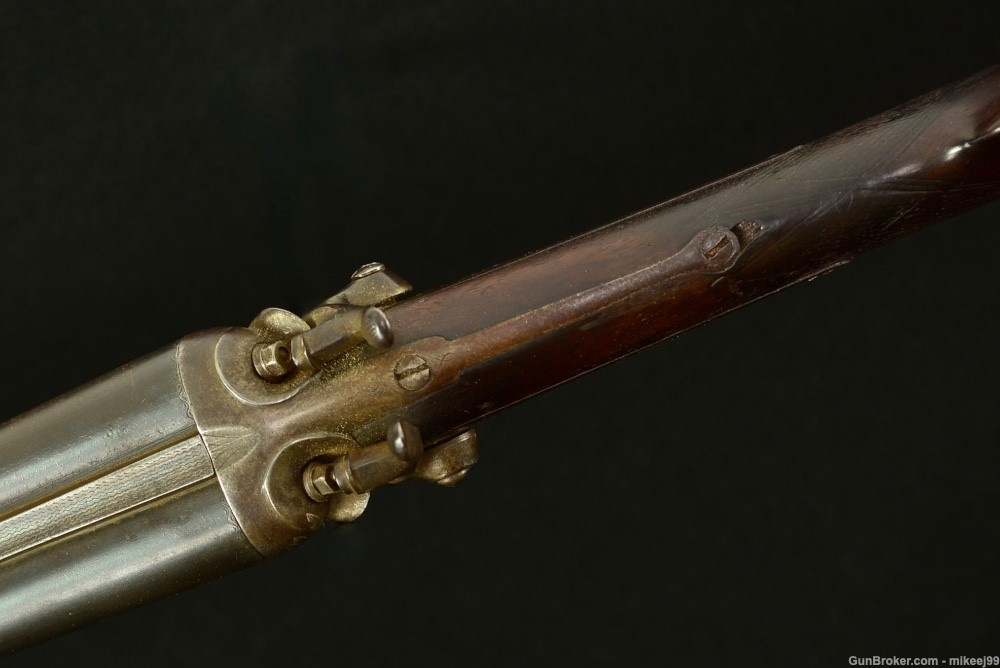 French sidelever 16 gauge double barrel hammer gun. PENNY AUCTION-img-9