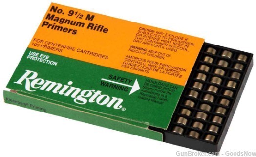 Remington Magnum Large Rifle Primers 9-1/2M 100 Magnum Rifle Large Primers-img-0