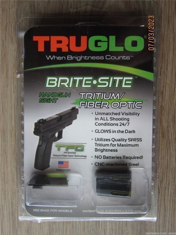 TruGlo Brite Site Tritium Fiber Optic Sig Sauer #8 Front & #8 Rear Sights-img-0