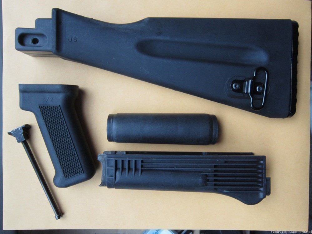 Arsenal US Bulgarian AK Black Polymer Stock Set Grip Upper Lower Hand Guard-img-0