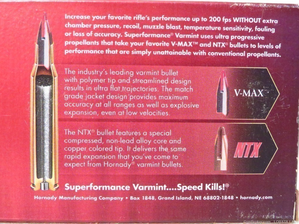 20 RDS HORNADY 222 Remington NTX 35 GR 3760 FPS VARMINT KILLER #8309-img-2